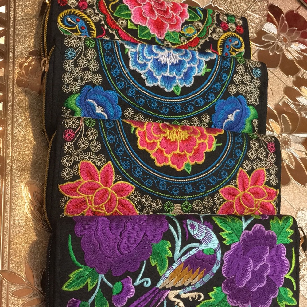 Authentic Mexican embroidered wallets.